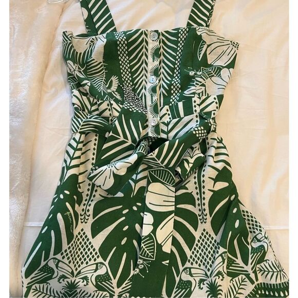 FARM RIO Tropical Green Printed Romper Size: Small NWOT - Picture 5 of 8